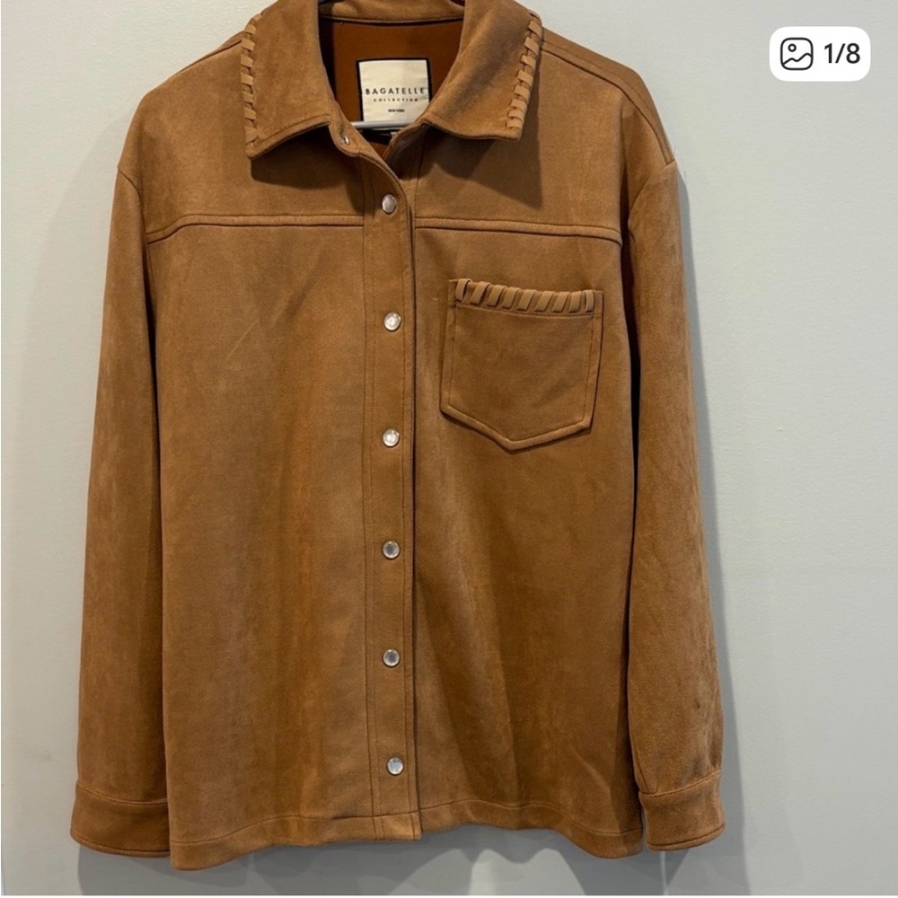 Bagatelle Women's Brown Suede Utility Jacket - Picture 10 of 10